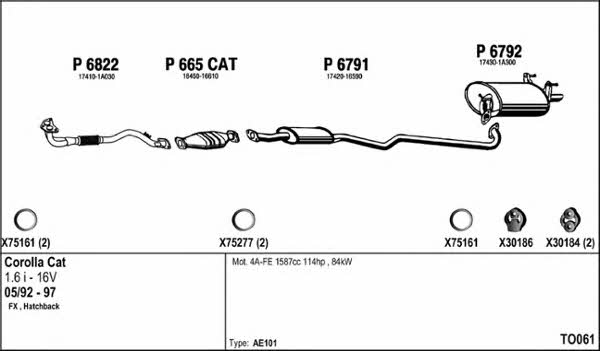  TO061 Exhaust system TO061