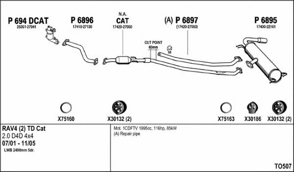  TO507 Exhaust system TO507