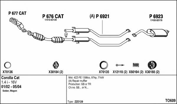  TO609 Exhaust system TO609