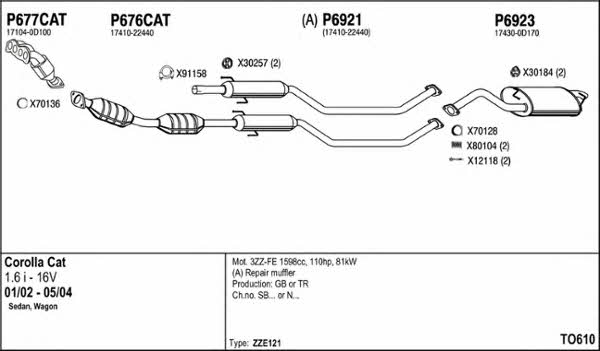  TO610 Exhaust system TO610