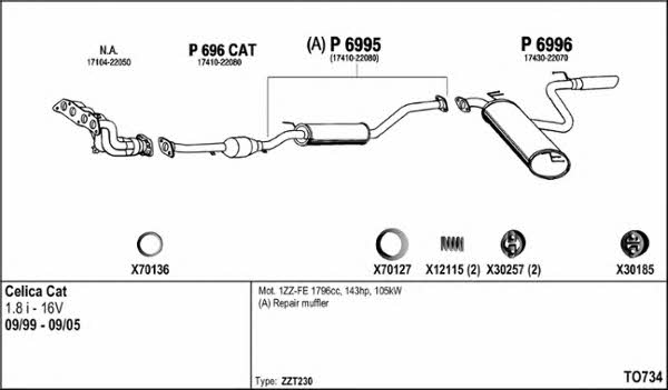  TO734 Exhaust system TO734