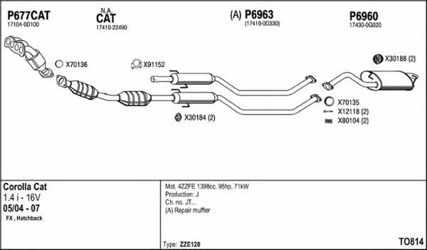 Fenno TO814 Exhaust system TO814