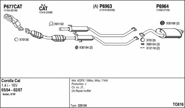  TO816 Exhaust system TO816