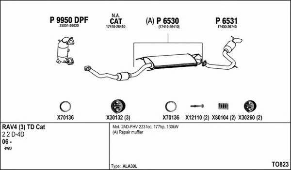 Fenno TO823 Exhaust system TO823