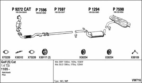 Fenno VW716 Exhaust system VW716