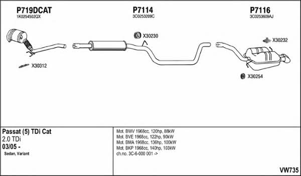  VW735 Exhaust system VW735