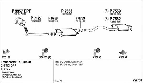  VW750 Exhaust system VW750