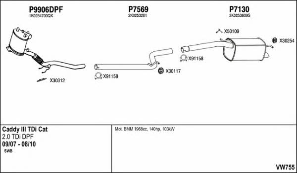 Fenno VW755 Exhaust system VW755