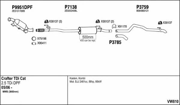  VW810 Exhaust system VW810