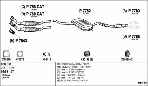  VO112 Exhaust system VO112