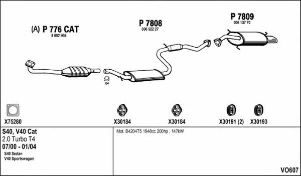  VO607 Exhaust system VO607