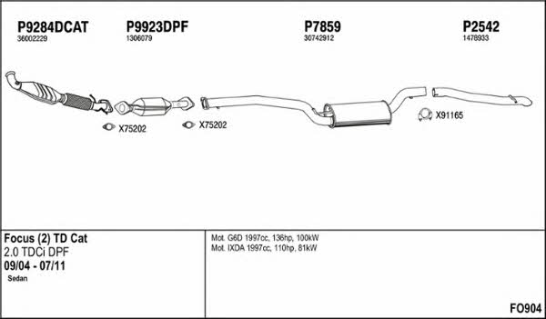  FO904 Exhaust system FO904