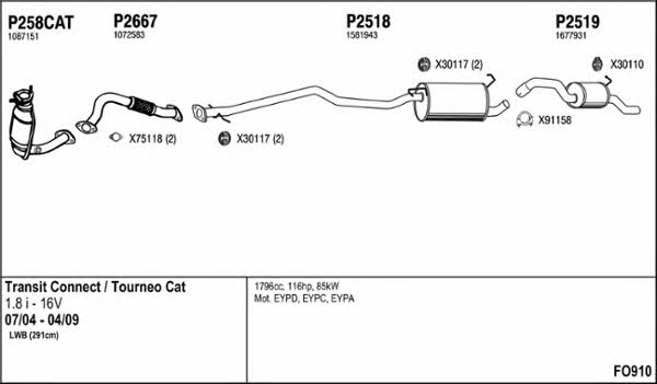 Fenno FO910 Exhaust system FO910