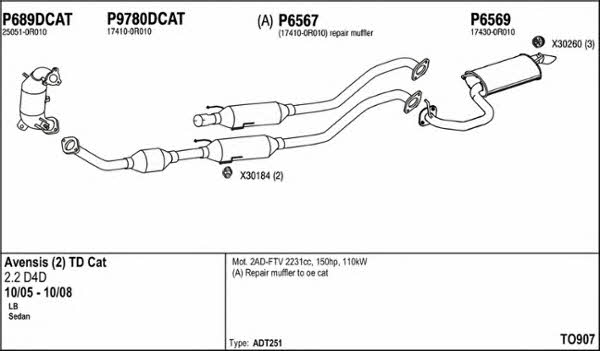  TO907 Exhaust system TO907