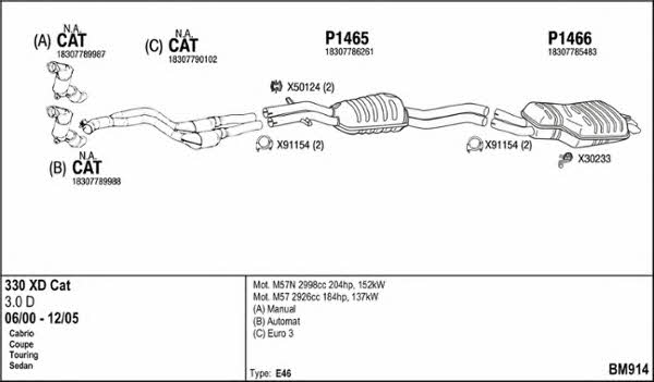  BM914 Exhaust system BM914