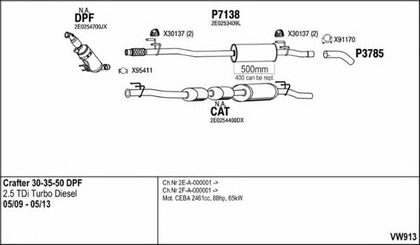  VW913 Exhaust system VW913