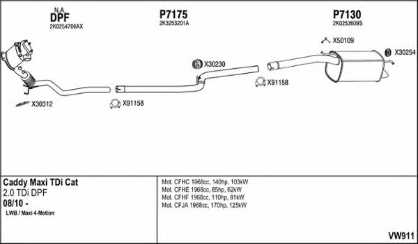 Fenno VW911 Exhaust system VW911