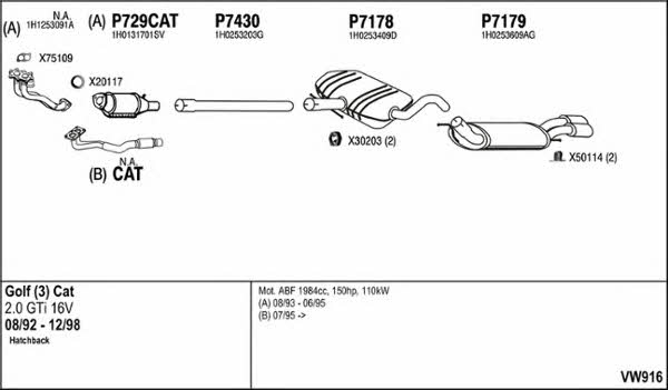  VW916 Exhaust system VW916