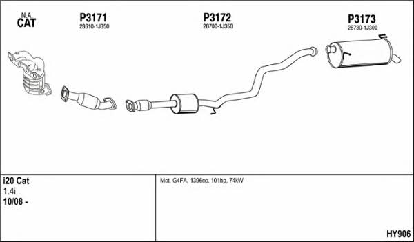  HY906 Exhaust system HY906