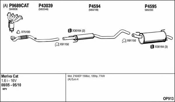  OP913 Exhaust system OP913