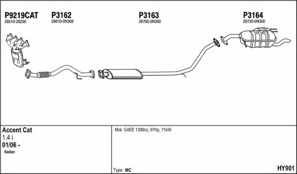  HY901 Exhaust system HY901