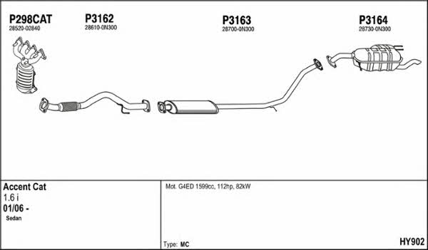  HY902 Exhaust system HY902