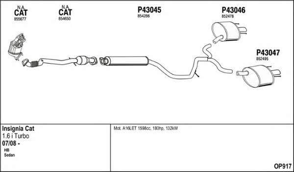  OP917 Exhaust system OP917