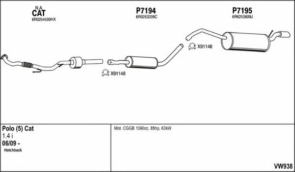  VW938 Exhaust system VW938