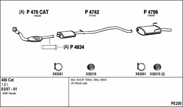  PE200 Exhaust system PE200