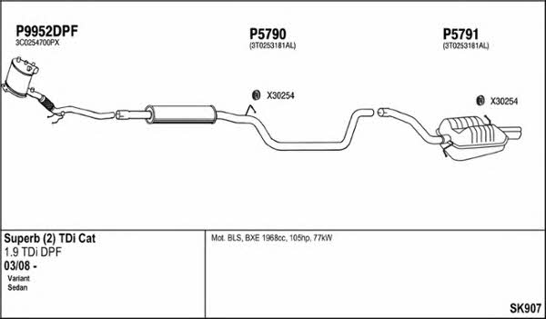  SK907 Exhaust system SK907