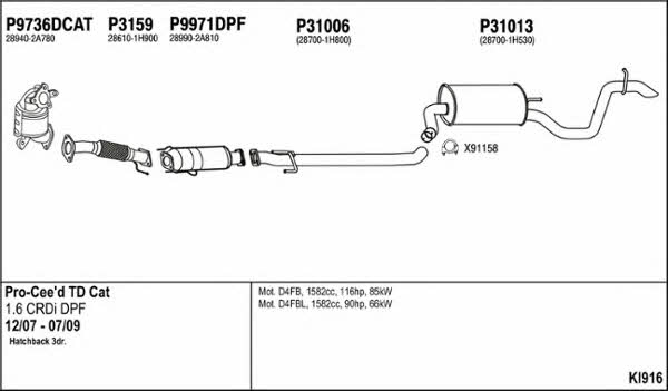  KI916 Exhaust system KI916