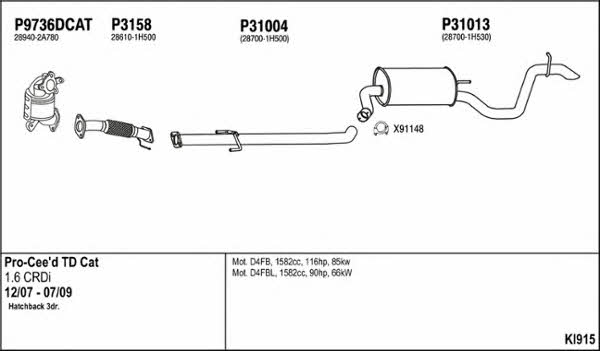  KI915 Exhaust system KI915