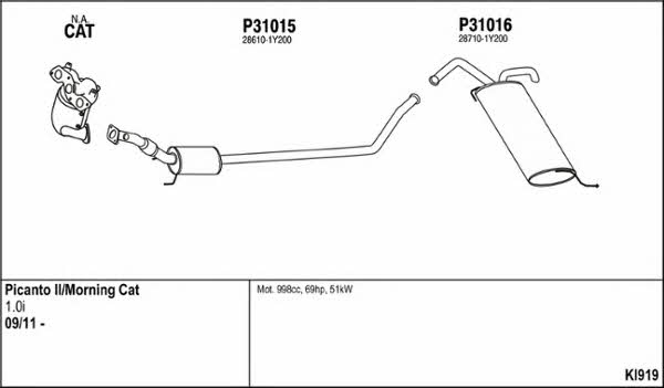  KI919 Exhaust system KI919