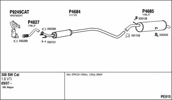  PE915 Exhaust system PE915