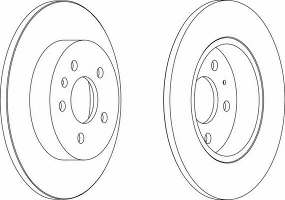 Ferodo DDF1423 Rear brake disc, non-ventilated DDF1423