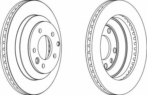 Rear vented brake disc Ferodo DDF1580C