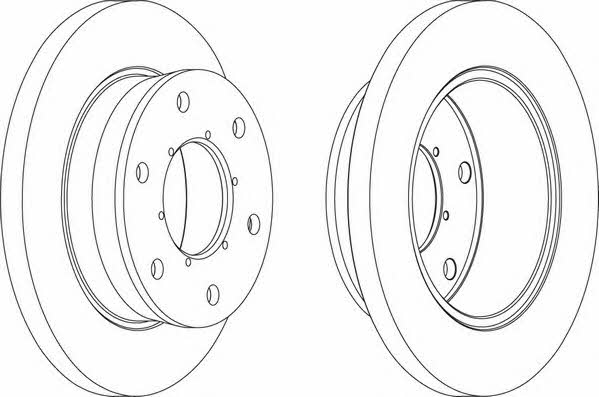 Ferodo FCR343A Unventilated front brake disc FCR343A