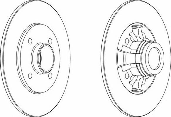 Ferodo DDF445 Rear brake disc, non-ventilated DDF445