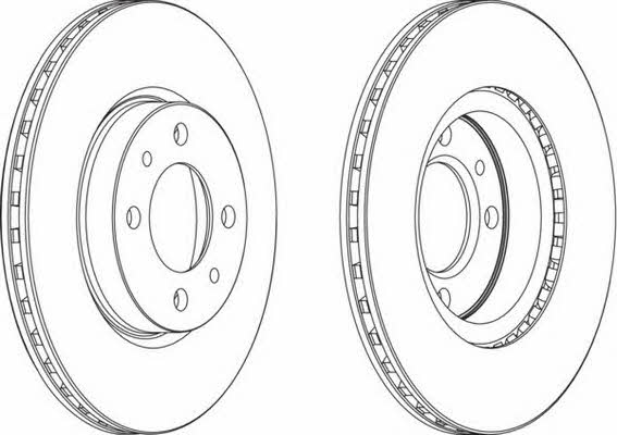 Front vented brake disc Ferodo DDF521