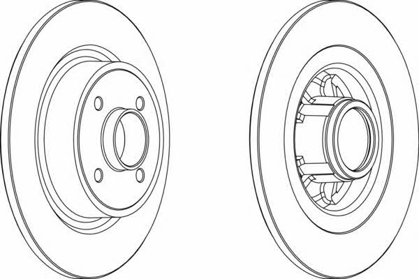 Ferodo DDF1381 Rear brake disc, non-ventilated DDF1381