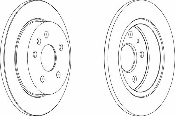 Ferodo DDF1804 Rear brake disc, non-ventilated DDF1804