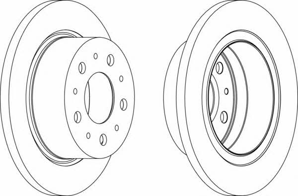 Ferodo DDF1823 Rear brake disc, non-ventilated DDF1823