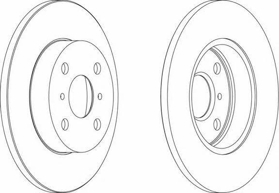 Ferodo DDF532 Rear brake disc, non-ventilated DDF532