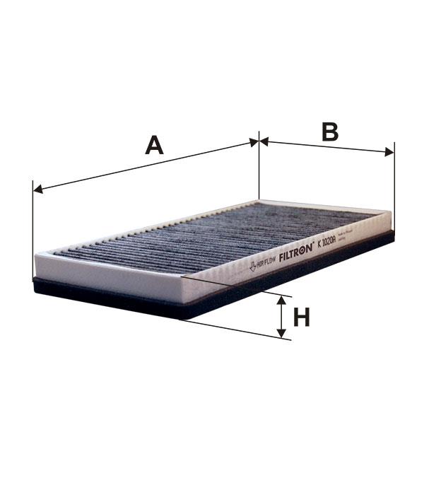 Cabin filter with activated carbon Filtron K 1020A