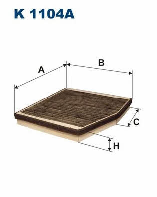 Cabin filter with activated carbon Filtron K 1104A