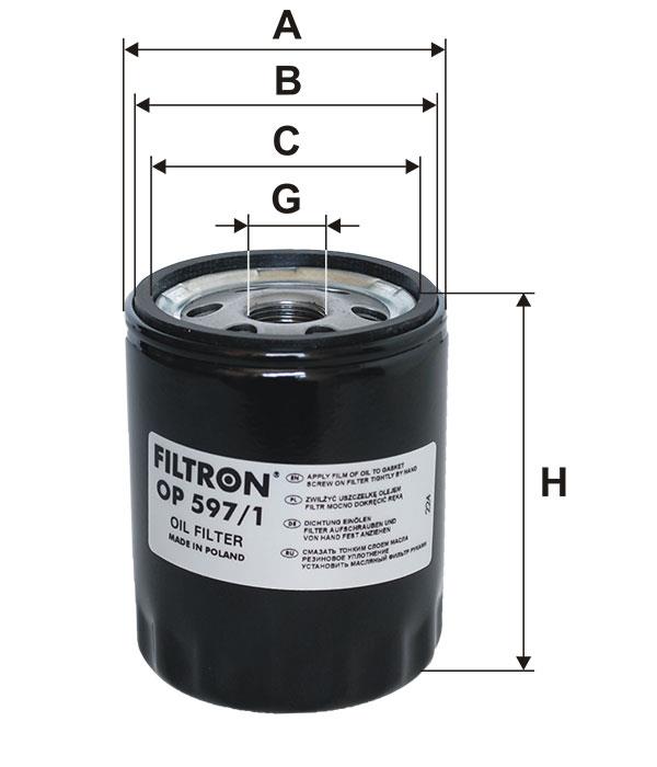 Oil Filter Filtron OP 597&#x2F;1