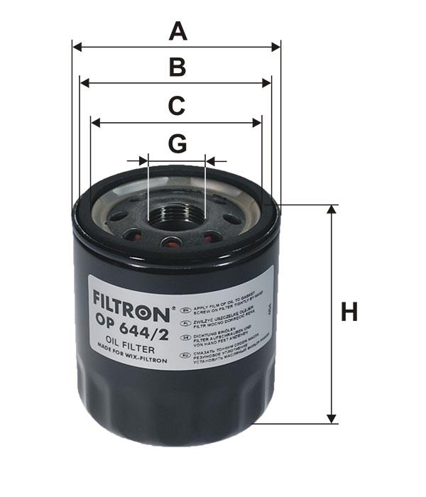 Oil Filter Filtron OP 644&#x2F;2