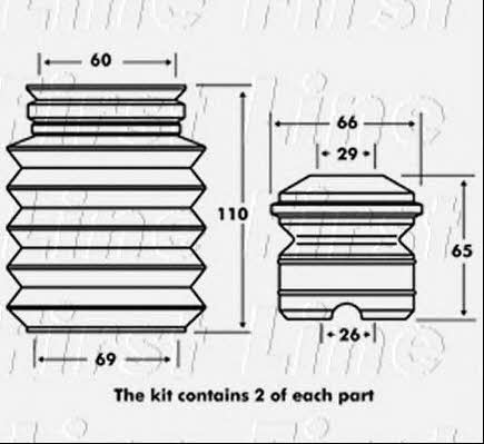 First line FPK7010 Bellow and bump for 1 shock absorber FPK7010