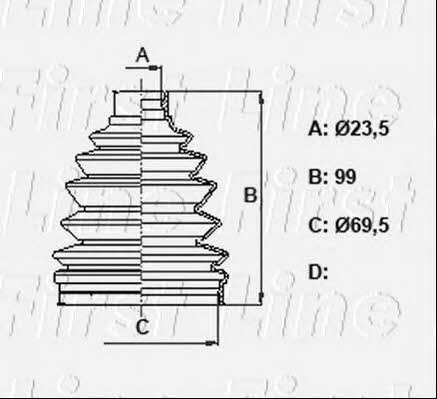 First line FCB6166 Bellow, driveshaft FCB6166