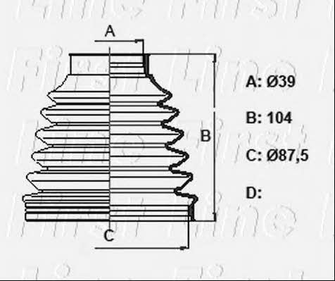 First line FCB6331 Bellow, driveshaft FCB6331